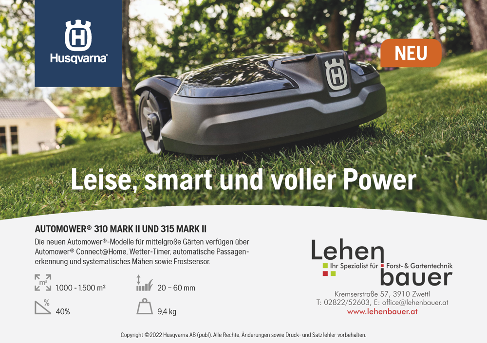 Husqvarna Werbung: Leise, smart und voller Power